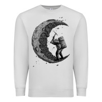 Dove Grey digging the moon Premium Sweatshirt - artisFamous