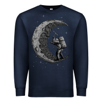 Navy digging the moon Premium Sweatshirt - artisFamous