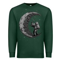 Sports Green digging the moon Premium Sweatshirt - artisFamous
