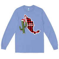 Colony Blue Merry Christmas Long Sleeve Tee - CowhideDigitalArt