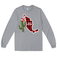 Heather Grey Merry Christmas Long Sleeve Tee - CowhideDigitalArt