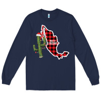 Navy Merry Christmas Long Sleeve Tee - CowhideDigitalArt