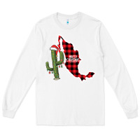 White Merry Christmas Long Sleeve Tee - CowhideDigitalArt