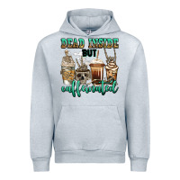 Heather Grey dead inside but caffeinated skeleton coffee cups Urban Hoodie - Jasminsmagicworld