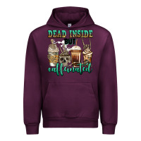 Mauve Wine dead inside but caffeinated skeleton coffee cups Urban Hoodie - Jasminsmagicworld