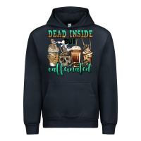 Navy dead inside but caffeinated skeleton coffee cups Urban Hoodie - Jasminsmagicworld