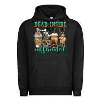 Pigment Black dead inside but caffeinated skeleton coffee cups Urban Hoodie - Jasminsmagicworld