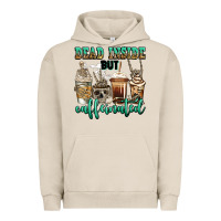 Pigment French Oak dead inside but caffeinated skeleton coffee cups Urban Hoodie - Jasminsmagicworld