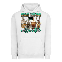 Pigment Lunar Rock dead inside but caffeinated skeleton coffee cups Urban Hoodie - Jasminsmagicworld