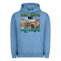 Dead Inside But Caffeinated Skeleton Coffee Cups Urban Hoodie | Teevron