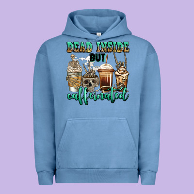 Dead Inside But Caffeinated Skeleton Coffee Cups Urban Hoodie Designed By Jasminsmagicworld