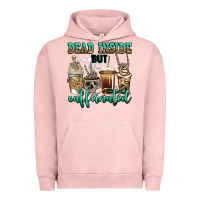Pigment Salmon dead inside but caffeinated skeleton coffee cups Urban Hoodie - Jasminsmagicworld
