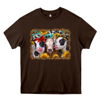 Chocolate Brown western sunflower heifers Heavy Core Tee - Jasminsmagicworld