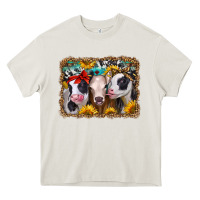 Cream western sunflower heifers Heavy Core Tee - Jasminsmagicworld