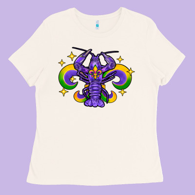 Mardi Gras Crawfish Ladies Tee Designed By Fadigitalartstudio