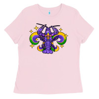Bubblegum Pink mardi gras crawfish Ladies Tee - FaDigitalArtStudio