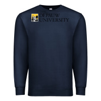 Navy Depauw College Premium Sweatshirt - artisFamous