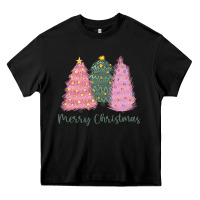 Black merry christmas trees Heavy Core Tee - CowGirlArtShop