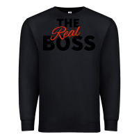 Black the real boss matching couple Premium Sweatshirt - artisFamous