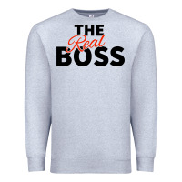 Heather Grey the real boss matching couple Premium Sweatshirt - artisFamous