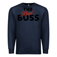 Navy the real boss matching couple Premium Sweatshirt - artisFamous