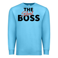 Ocean Blue the real boss matching couple Premium Sweatshirt - artisFamous