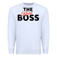 White the real boss matching couple Premium Sweatshirt - artisFamous