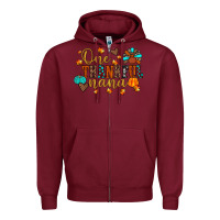 Burgundy one thankful nana Zipper Hoodie - JahusDesignShop