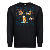 Black calvin and hobbes Premium Sweatshirt - artisFamous