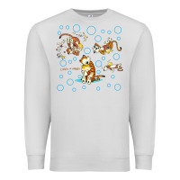 Dove Grey calvin and hobbes Premium Sweatshirt - artisFamous
