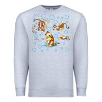 Heather Grey calvin and hobbes Premium Sweatshirt - artisFamous