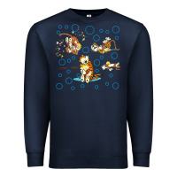 Navy calvin and hobbes Premium Sweatshirt - artisFamous
