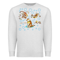 Oatmeal Heather calvin and hobbes Premium Sweatshirt - artisFamous