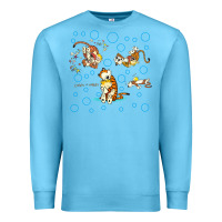 Ocean Blue calvin and hobbes Premium Sweatshirt - artisFamous