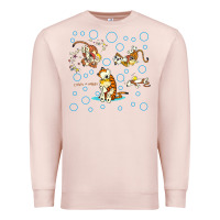 Pale Pink calvin and hobbes Premium Sweatshirt - artisFamous