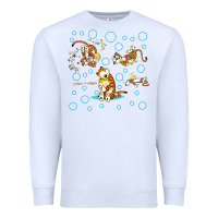 White calvin and hobbes Premium Sweatshirt - artisFamous