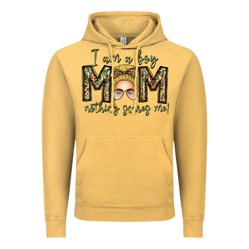 Iam Boy Mom Nothing Scares Me Vintage Hoodie by CowhideDigitalArt | Teevron