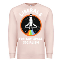 Pale Pink liberals for gay space socialism Premium Sweatshirt - artisFamous