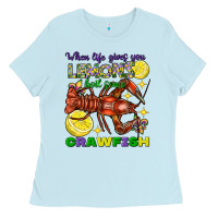 Baby Blue When life gives you lemons boil some crawfish Ladies Tee - FaDigitalArtStudio
