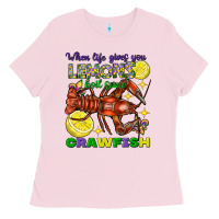 Bubblegum Pink When life gives you lemons boil some crawfish Ladies Tee - FaDigitalArtStudio