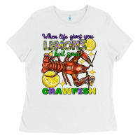 White When life gives you lemons boil some crawfish Ladies Tee - FaDigitalArtStudio