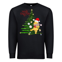 Black Winnie The Pooh- Merry christmas Premium Sweatshirt - artisFamous