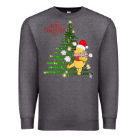 Charcoal Heather Winnie The Pooh- Merry christmas Premium Sweatshirt - artisFamous