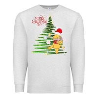 Oatmeal Heather Winnie The Pooh- Merry christmas Premium Sweatshirt - artisFamous