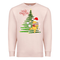 Pale Pink Winnie The Pooh- Merry christmas Premium Sweatshirt - artisFamous