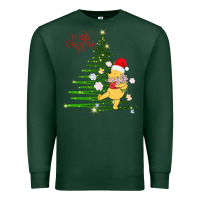 Sports Green Winnie The Pooh- Merry christmas Premium Sweatshirt - artisFamous