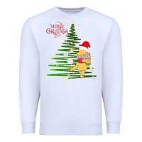 White Winnie The Pooh- Merry christmas Premium Sweatshirt - artisFamous