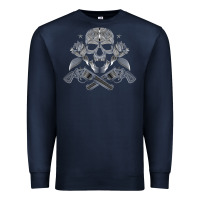 Navy guns & roses 7 Premium Sweatshirt - artisFamous