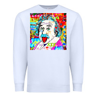 White POP ART RETRO Premium Sweatshirt - artisFamous