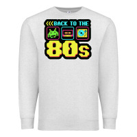 Oatmeal Heather BACK TO THE 80S Premium Sweatshirt - artisFamous